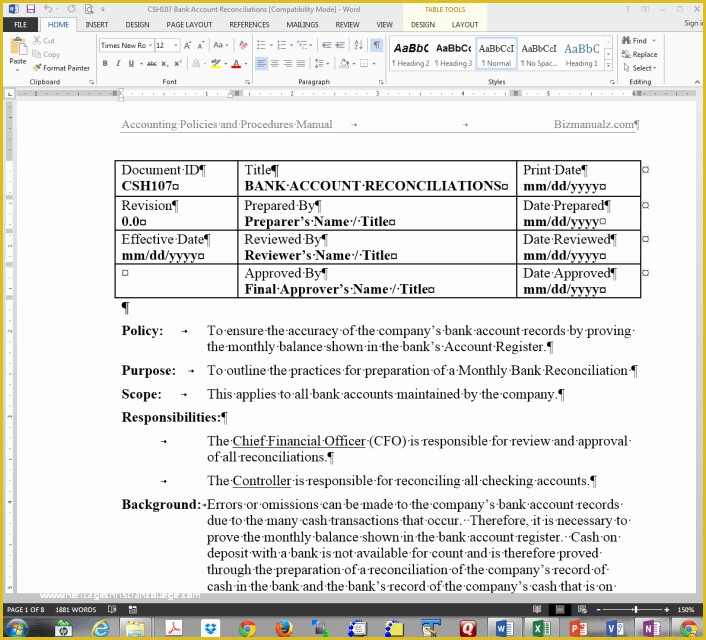 Policy and Procedure Template Free Of Policy and Procedure Manual Sample Free Leadupload