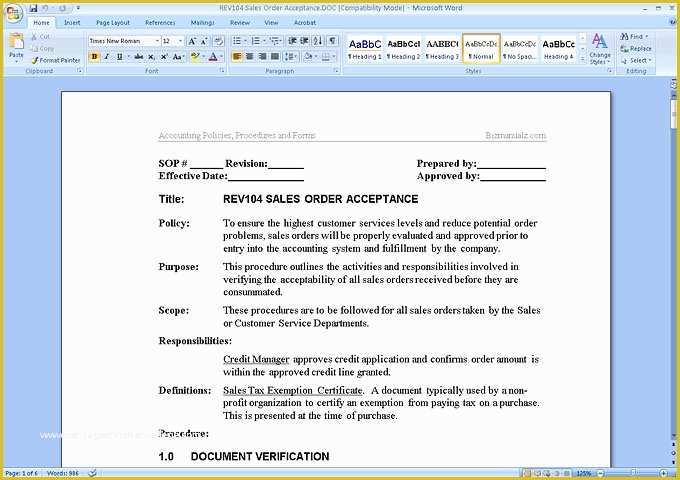 Policy and Procedure Template Free Of Policy and Procedure Template Microsoft Word Policy
