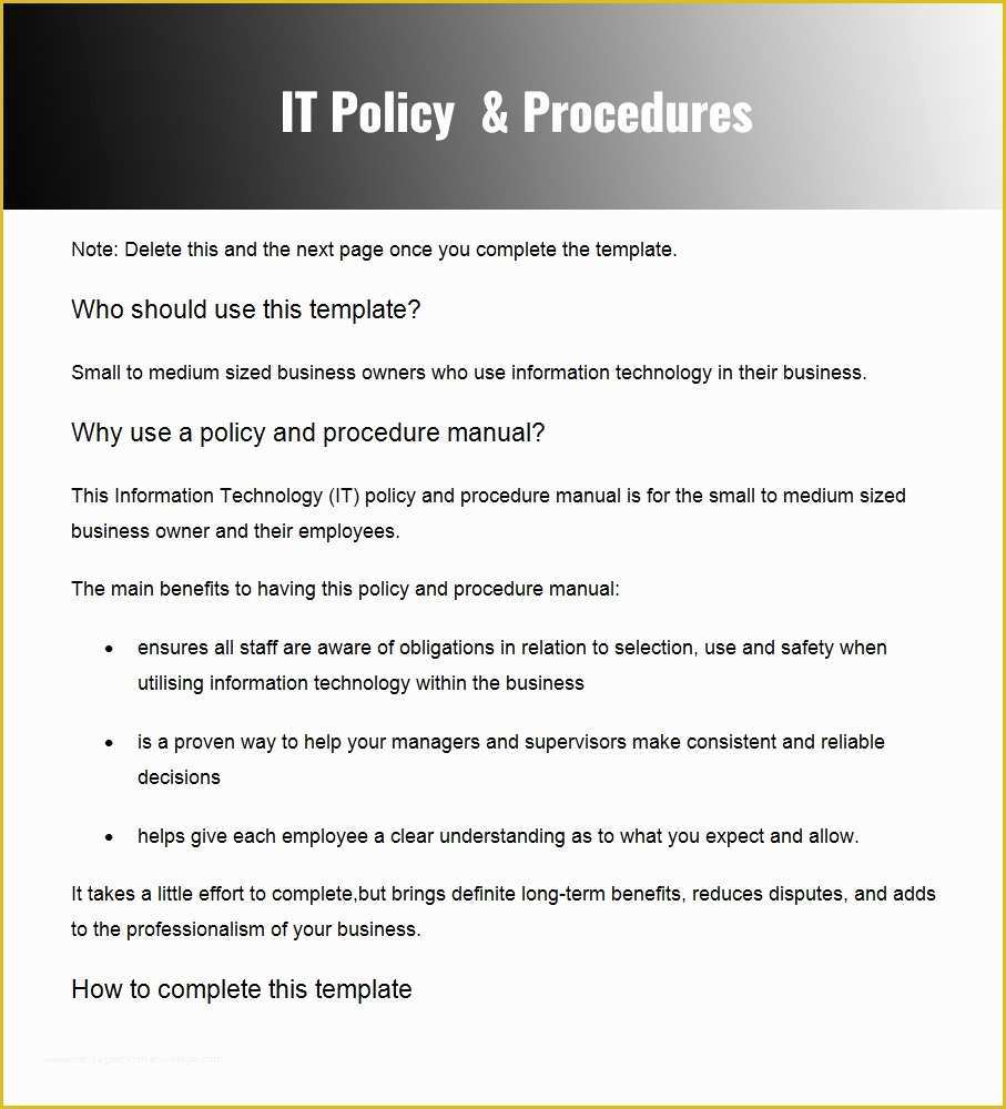Policy and Procedure Template Free Of Policy and Procedure Templates – Word & Pdf Download