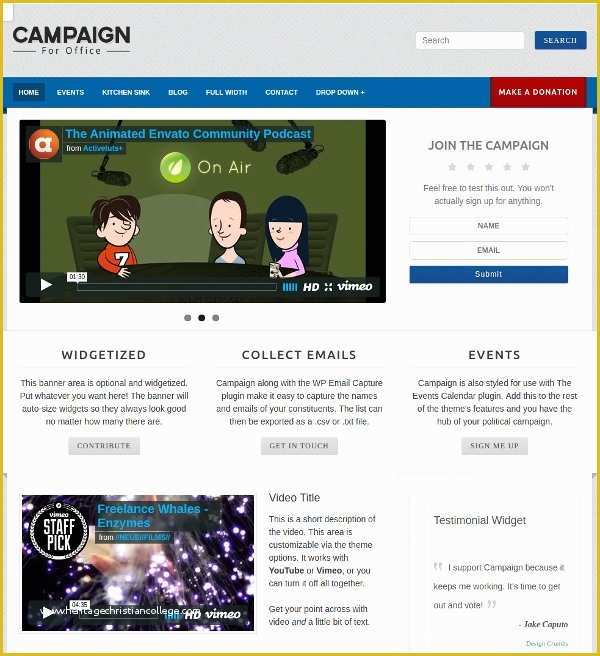 Political Campaign Website Templates Free Of 12 Campaign Website themes &amp; Templates