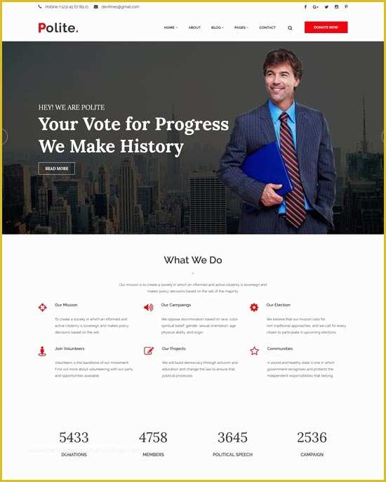 Political Campaign Website Templates Free Of 40 Best Political Website Templates 2018 Freshdesignweb
