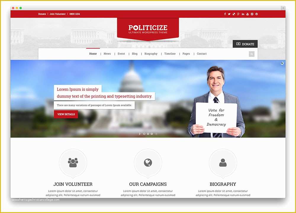 Political Campaign Website Templates Free Of Best Political Wordpress themes for Politicians 2017