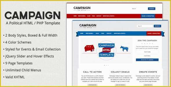 Political Campaign Website Templates Free Of Campaign Political HTML Template by Designcrumbs