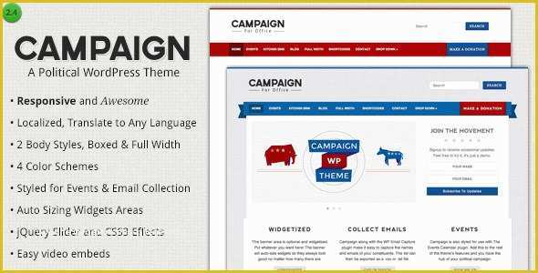 Political Campaign Website Templates Free Of Campaign Political Wordpress theme by Designcrumbs