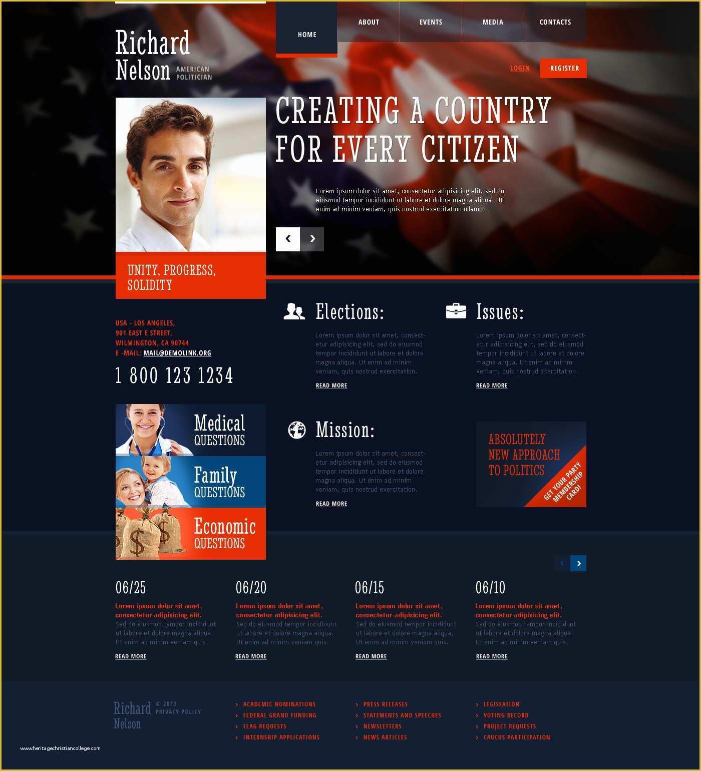 Political Campaign Website Templates Free Of Political Candidate Responsive Website Template