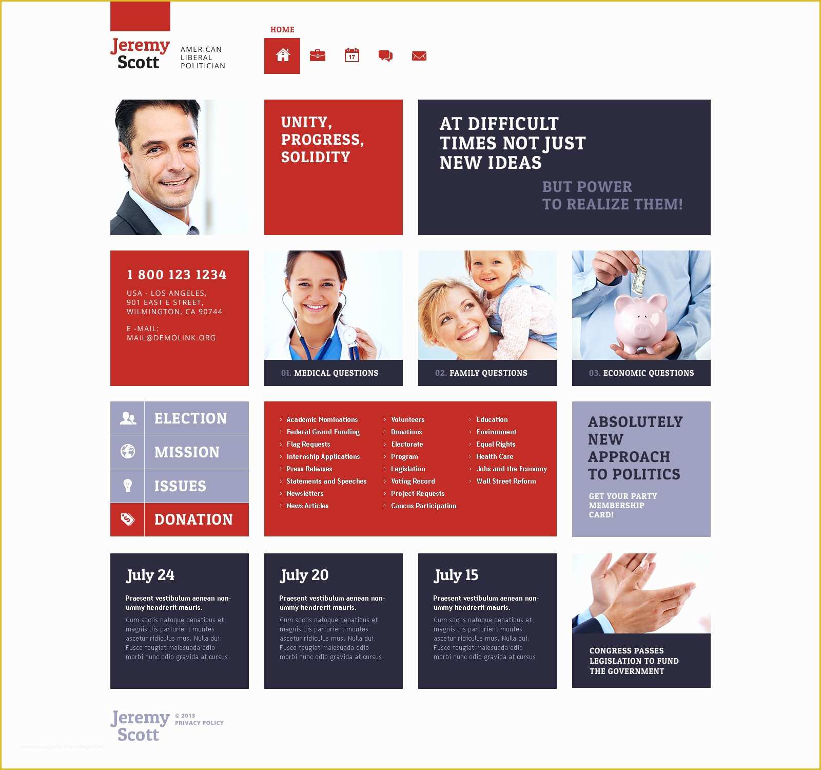 Political Campaign Website Templates Free Of Political Candidate Responsive Website Template