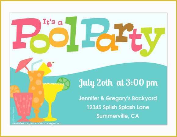 Pool Party Invitations Templates Free Of 12 Sample Best Pool Party Invitations Word Psd Ai