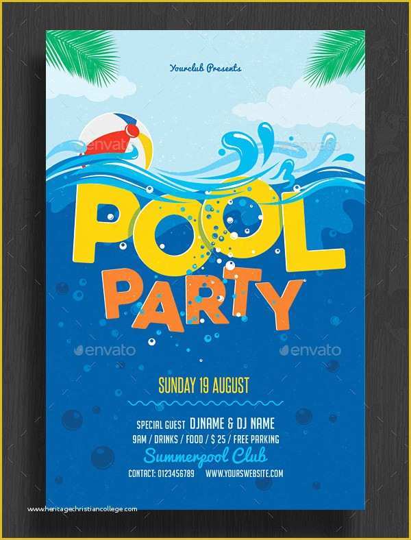 Pool Party Invitations Templates Free Of 33 Printable Pool Party Invitations Psd Ai Eps Word