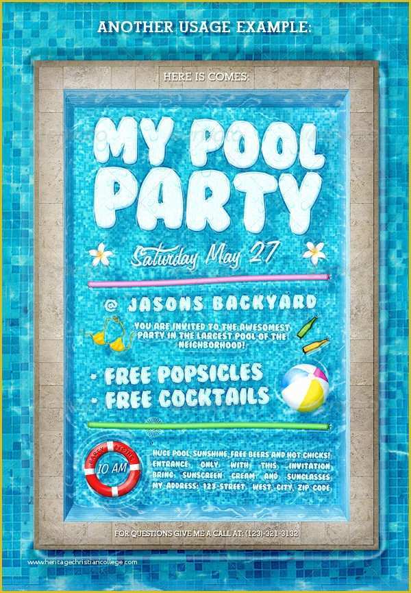 Pool Party Invitations Templates Free Of 36 Pool Party Invitation Templates Psd Ai Word