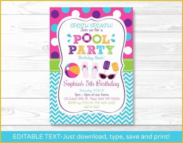 Pool Party Invitations Templates Free Of 36 Pool Party Invitation Templates Psd Ai Word