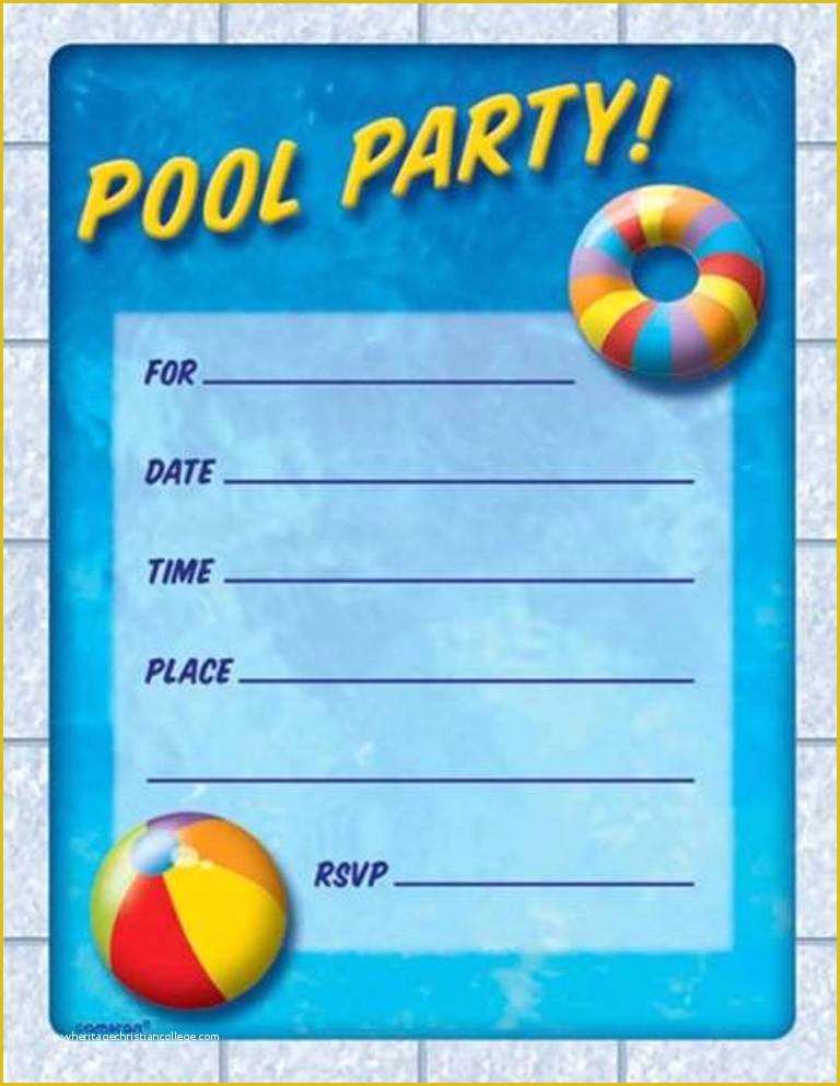 Pool Party Invitations Templates Free Of Diy Make Pool Party Invitations Free Printable