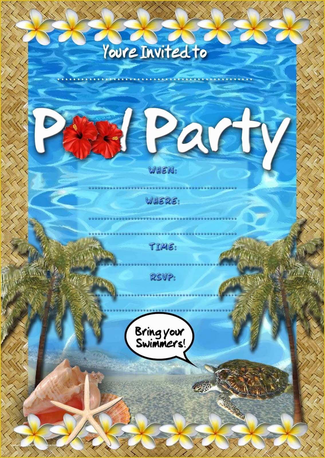 Pool Party Invitations Templates Free Of Free Kids Party Invitations Pool Party Invitation