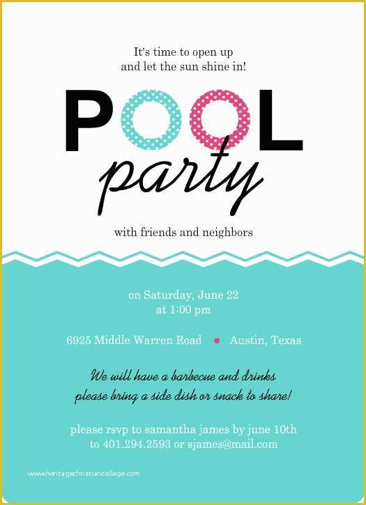 Pool Party Invitations Templates Free Of Free Pool Party Invitation Template