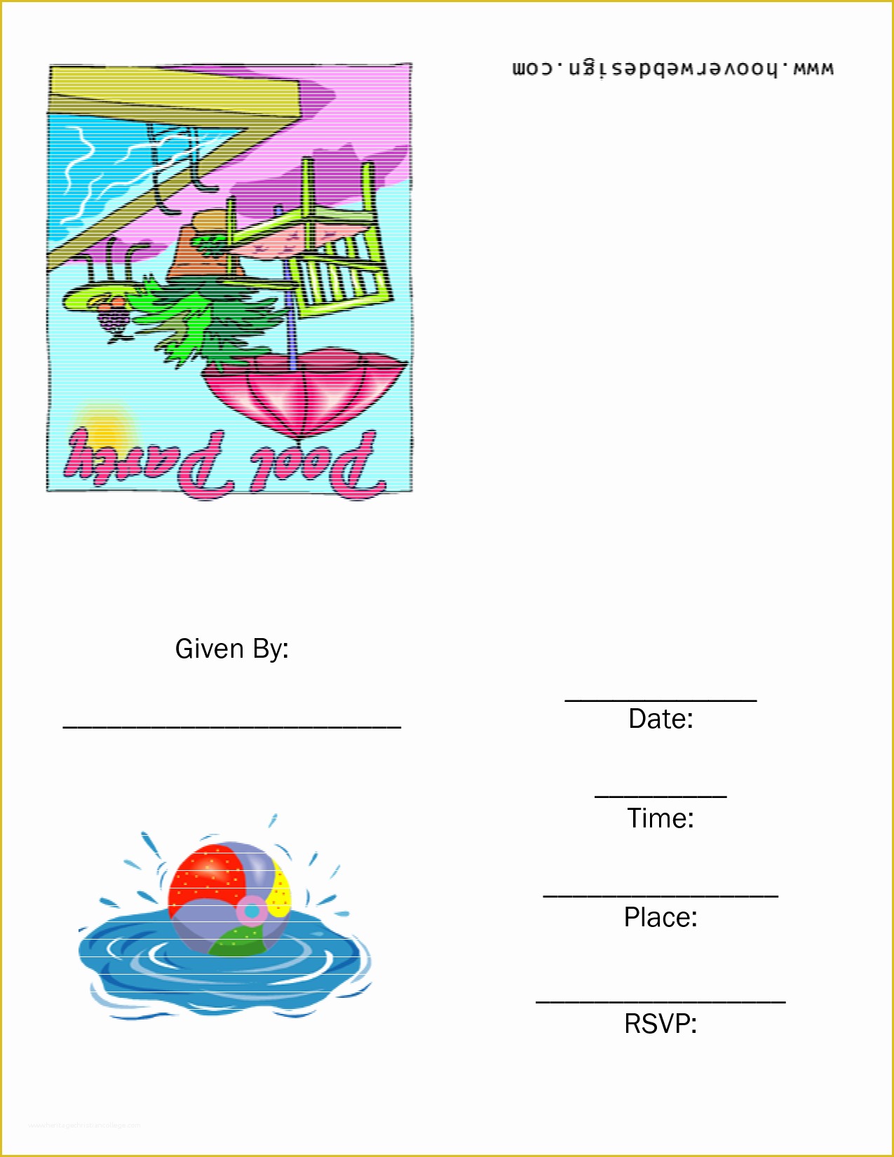 Pool Party Invitations Templates Free Of Free Printable Pool Party Birthday Invitations