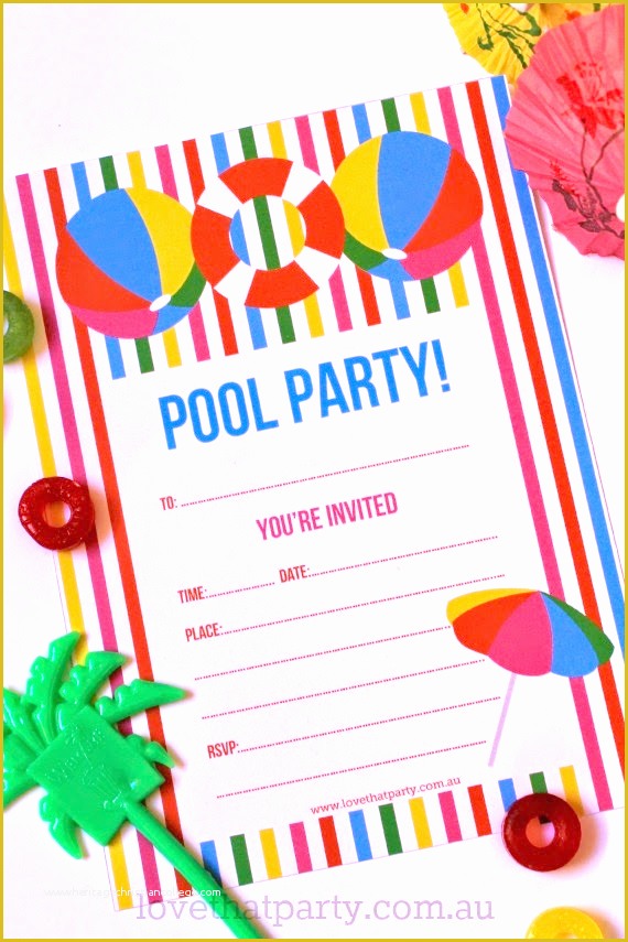 Pool Party Invitations Templates Free Of Free Printable Summer Pool Party Invitation the Girl
