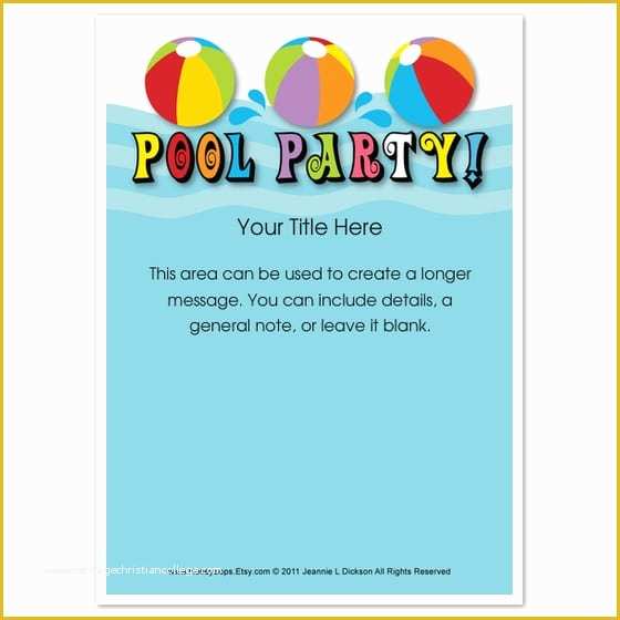 Pool Party Invitations Templates Free Of Pool Birthday Party Invitations Templates Free