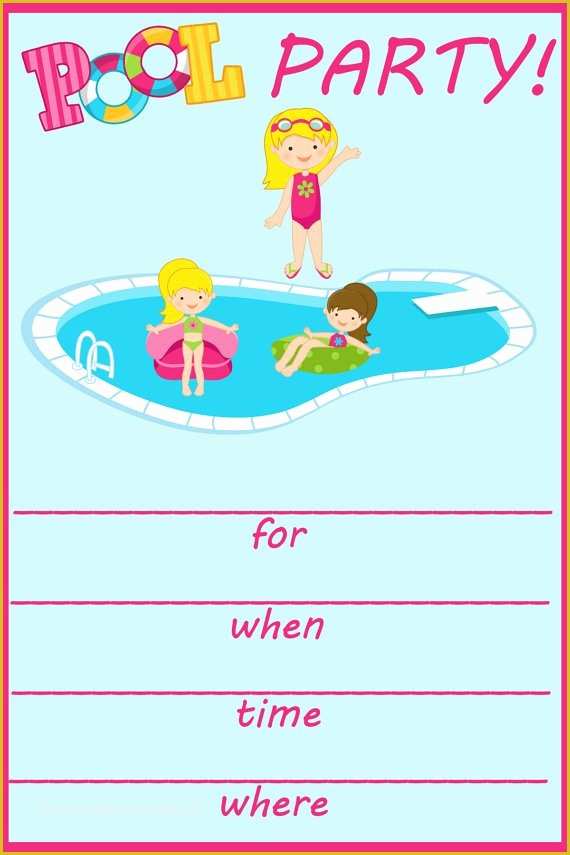 Pool Party Invitations Templates Free Of Pool Party Birthday Invitation Templates Free