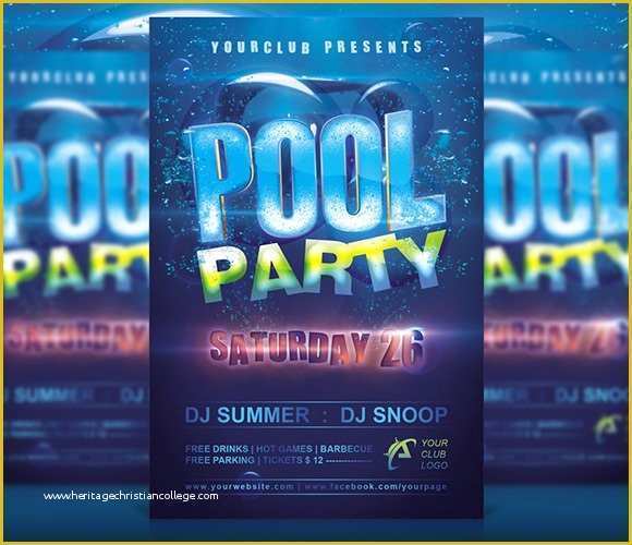 Pool Party Invitations Templates Free Of Pool Party Birthday Invitation Templates