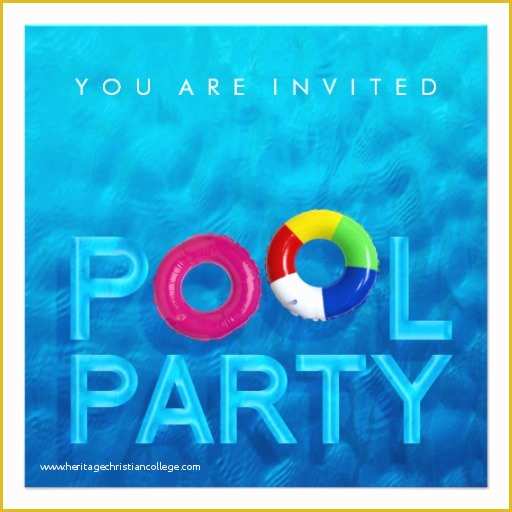 Pool Party Invitations Templates Free Of Summer Swimming Pool Party Invitation 5 25" Square