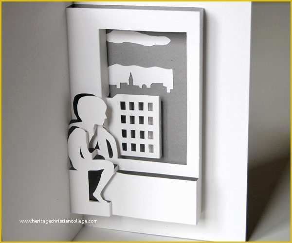 Pop Up Card Templates Free Download Of Boy Sitting In Window Pop Up Card Printable Template