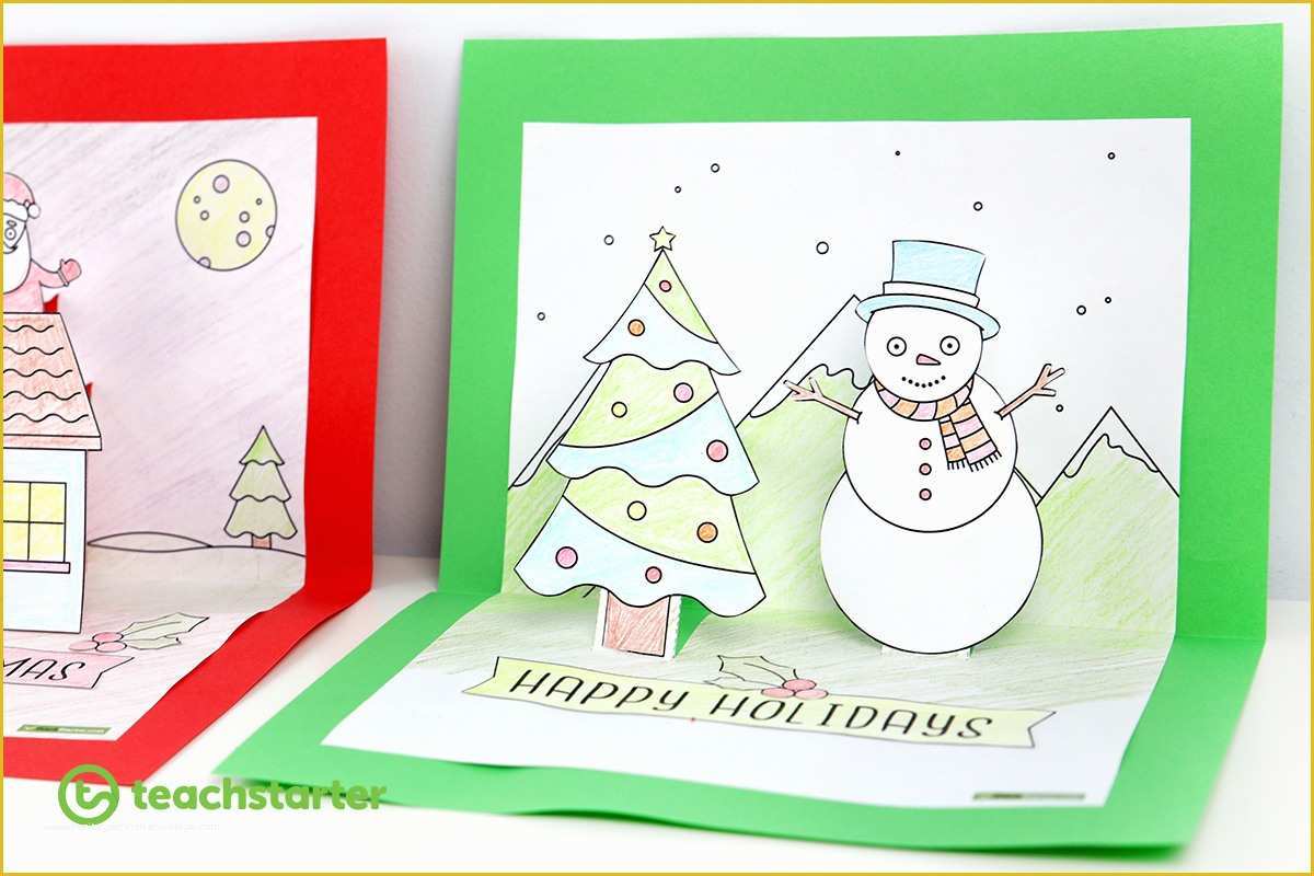 Pop Up Card Templates Free Download Of Christmas Craft Summer and Winter Pop Up Card Templates