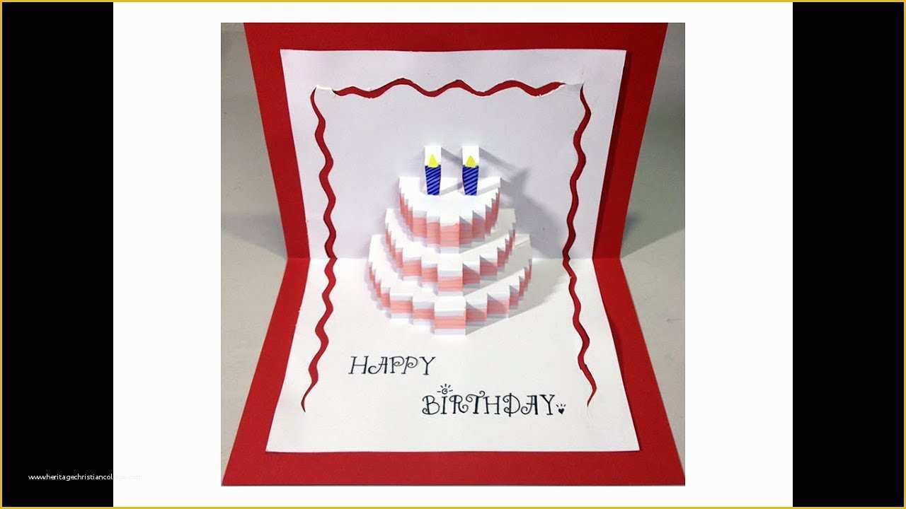 Pop Up Card Templates Free Download Of Happy Birthday Cake Pop Up Card Tutorial