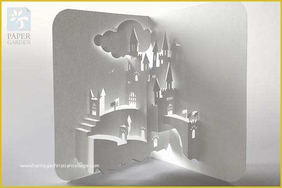 Pop Up Card Templates Free Download Of Papercut Template Pop Up Card Castle Instant Download Svg