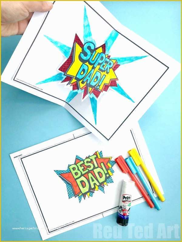 Pop Up Card Templates Free Download Of Pop Up Best Dad Card Printable Red Ted Art S Blog