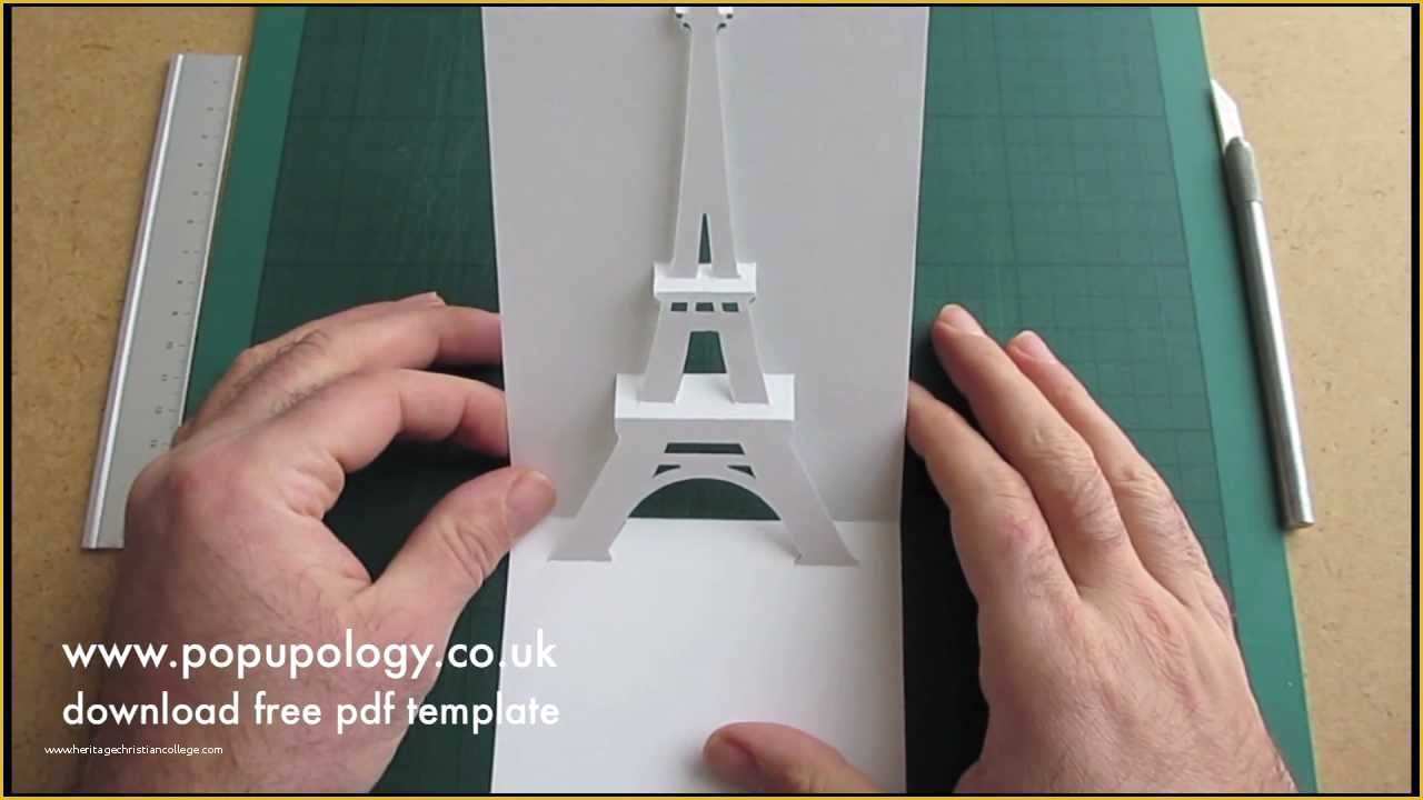 Pop Up Card Templates Free Download Of Pop Up Eiffel tower Card Tutorial origamic Architecture