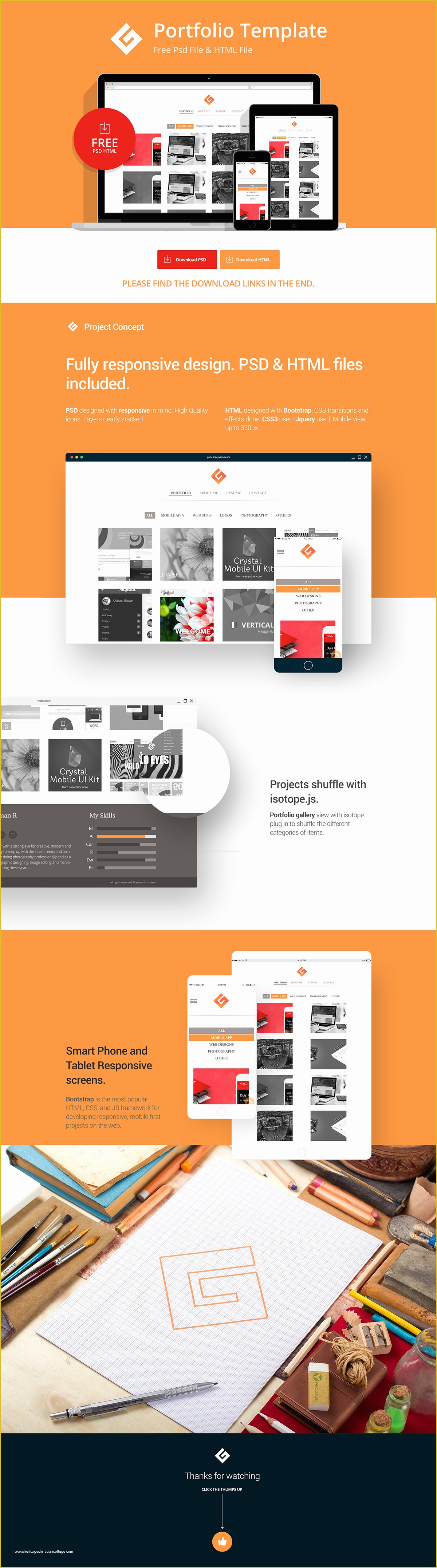 Portfolio Templates Free Download Of Portfolio Template Psd HTML Free Download On Behance