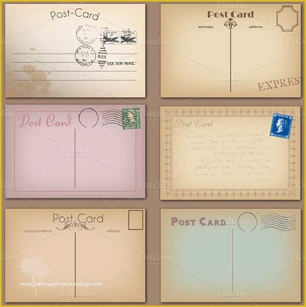 Postcard Template Free Download Of 35 Best Vintage Postcard Design Templates for