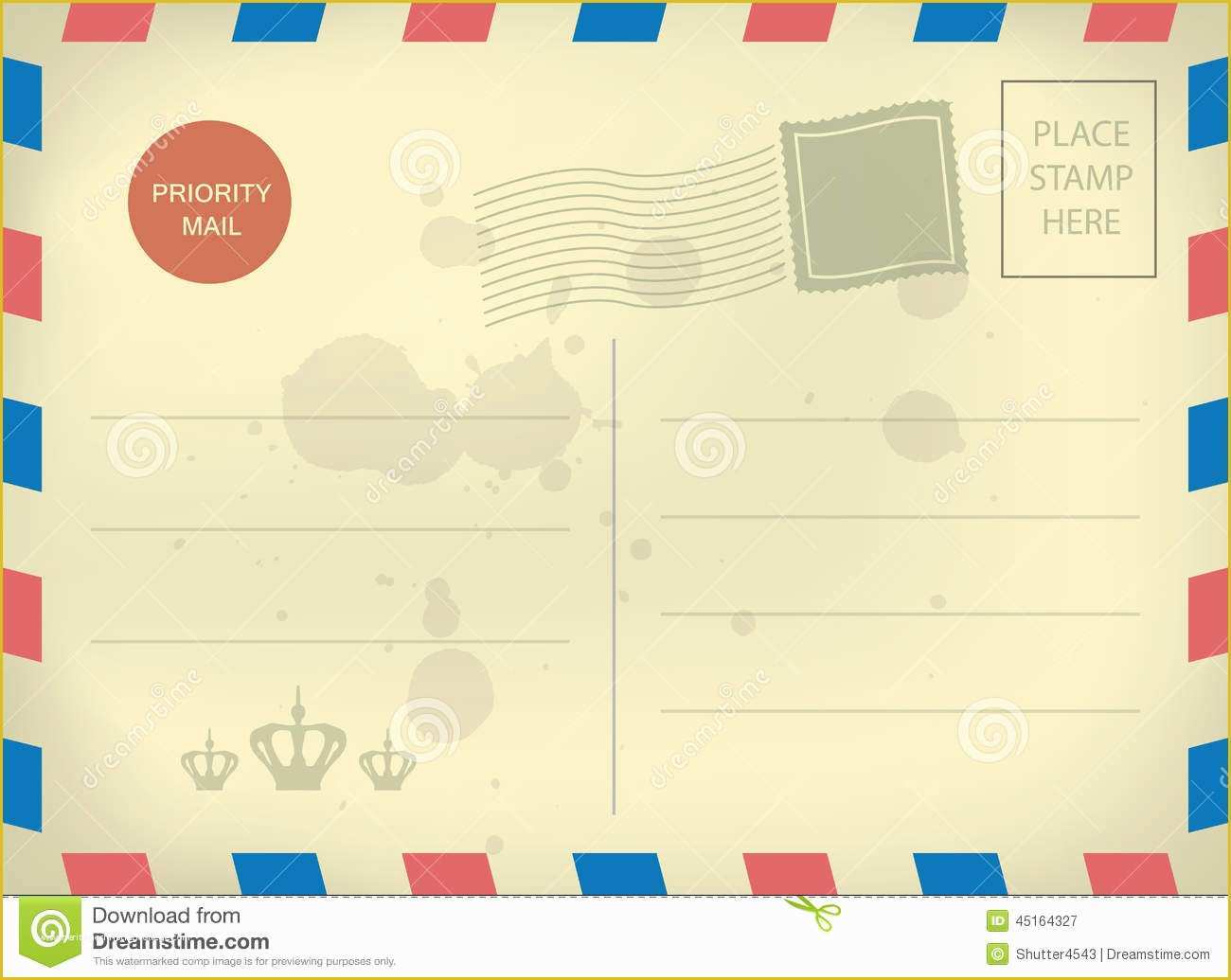 Postcard Template Free Download Of Vintage Blank Postcard Template Stock Vector Image