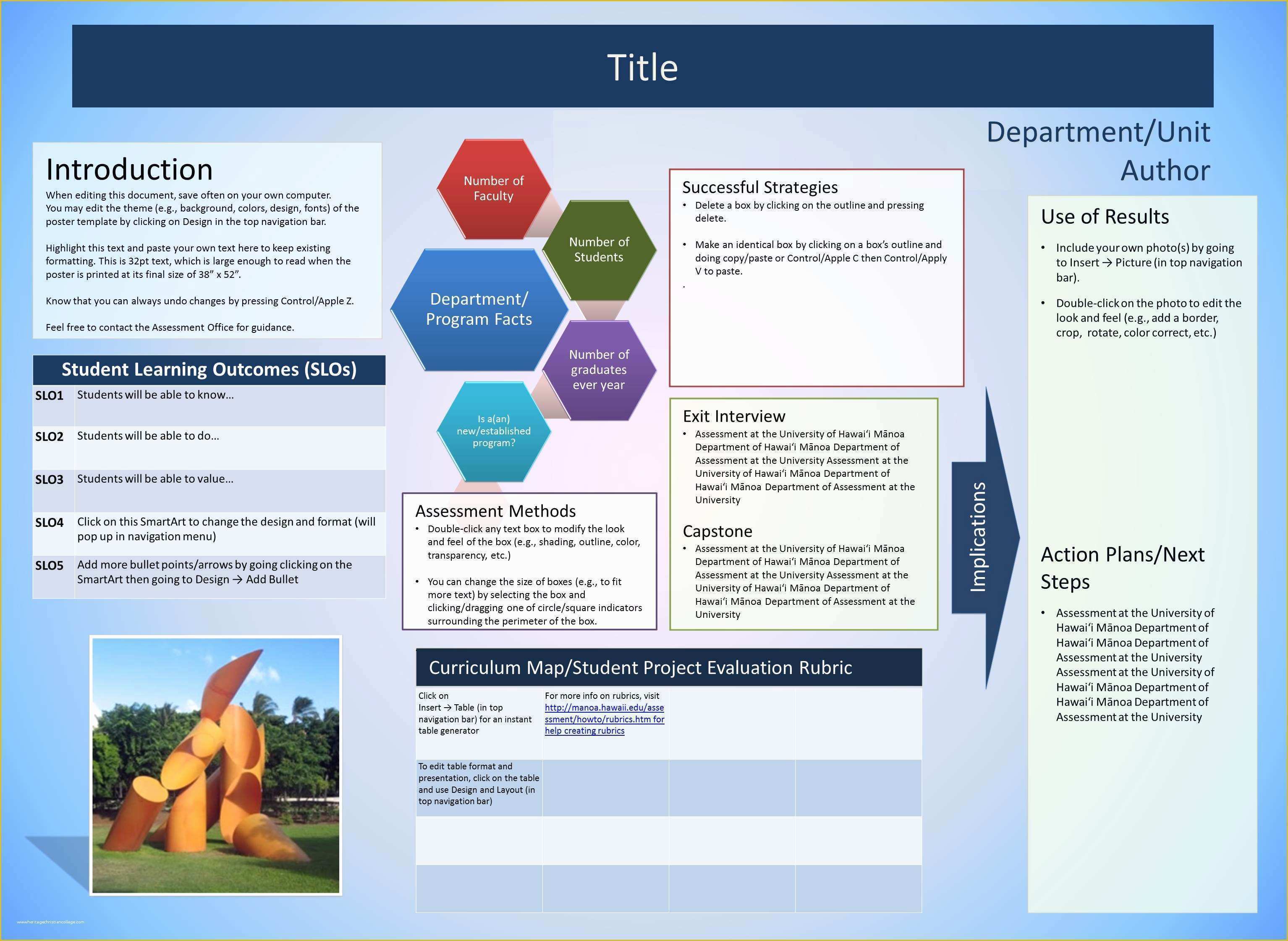 Poster Presentation Template Free Download Of University Of Hawaii at Manoa assessment Fice