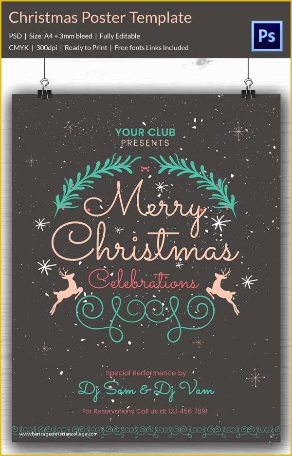 Poster Template Free Download Of 22 Christmas Posters Psd format Download