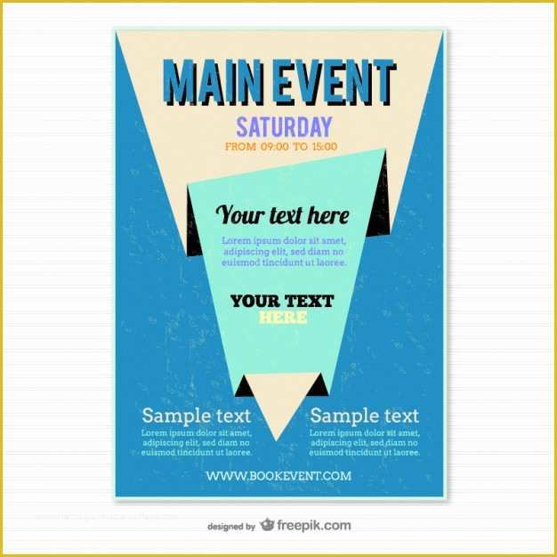 Poster Template Free Download Of Blue origami Poster Template Vector