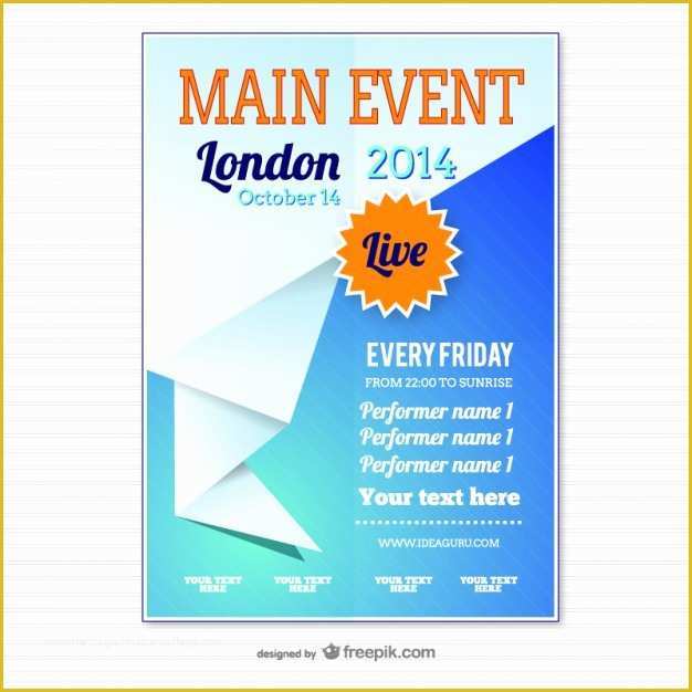 Poster Template Free Download Of origami event Poster Template Vector