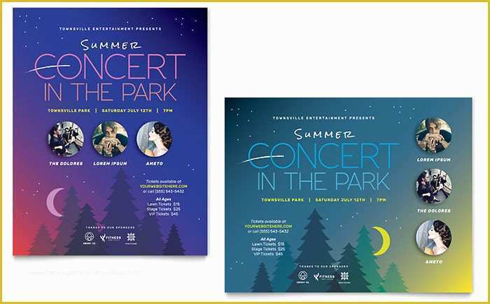 Poster Template Free Microsoft Word Of Summer Concert Poster Template Word &amp; Publisher