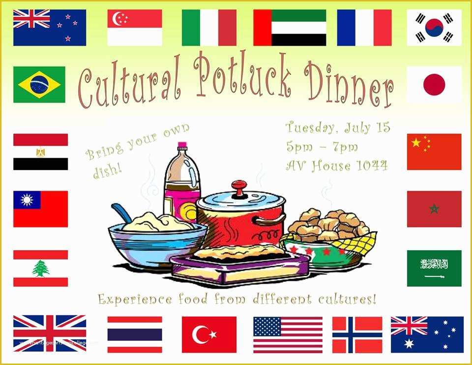 Potluck Flyer Template Free Of E Out to Our Cultural Potluck This Tuesday Night