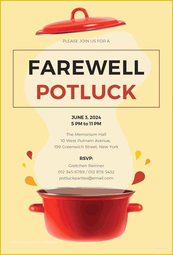 36 Potluck Flyer Template Free
