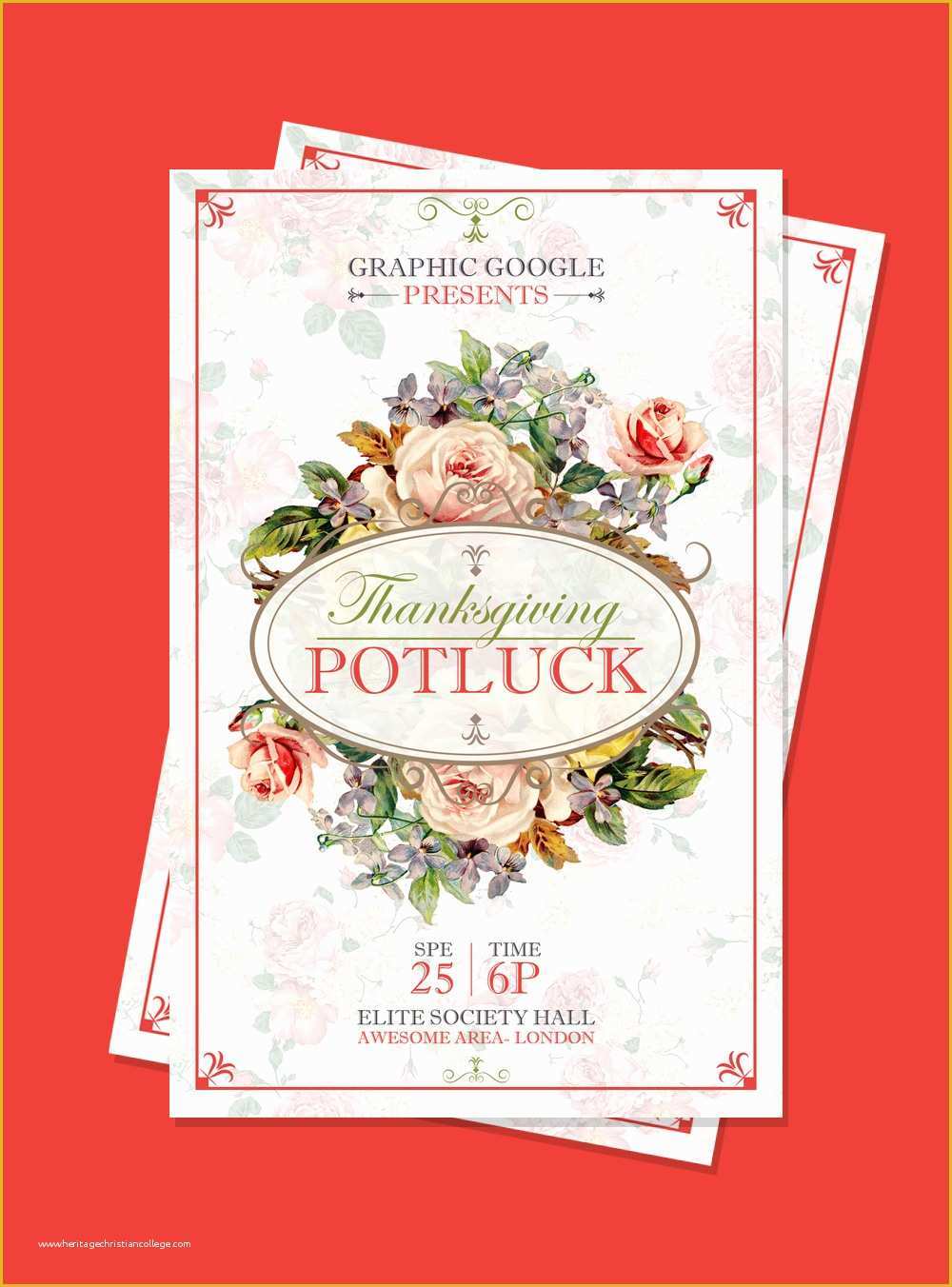 Potluck Flyer Template Free Of Free Potluck Thanksgiving Flyer Template Design Psdgraphic