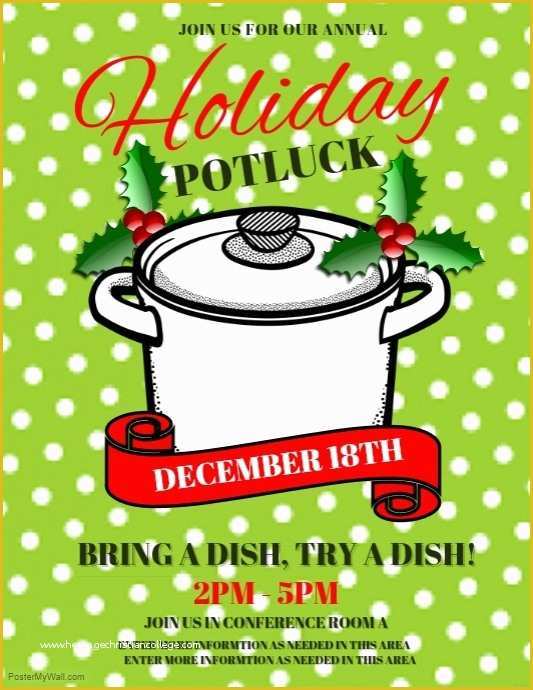 Potluck Flyer Template Free Of Holiday Potluck Template