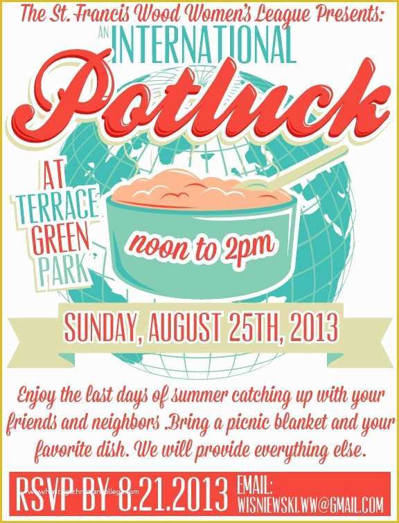 Potluck Flyer Template Free Of International Potluck Potluck Posters In 2019