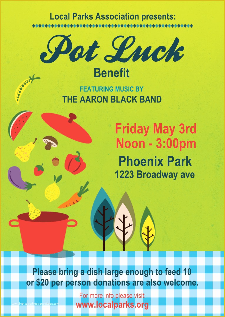 Potluck Flyer Template Free Of Potluck Benefit Club Flyer