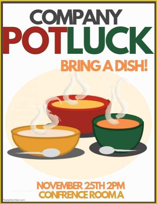 Potluck Flyer Template Free Of Potluck Template