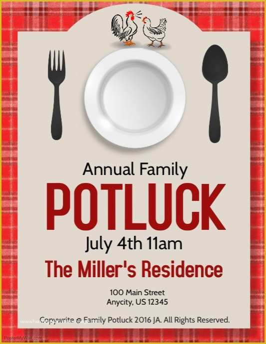 Potluck Flyer Template Free Of Potluck Template