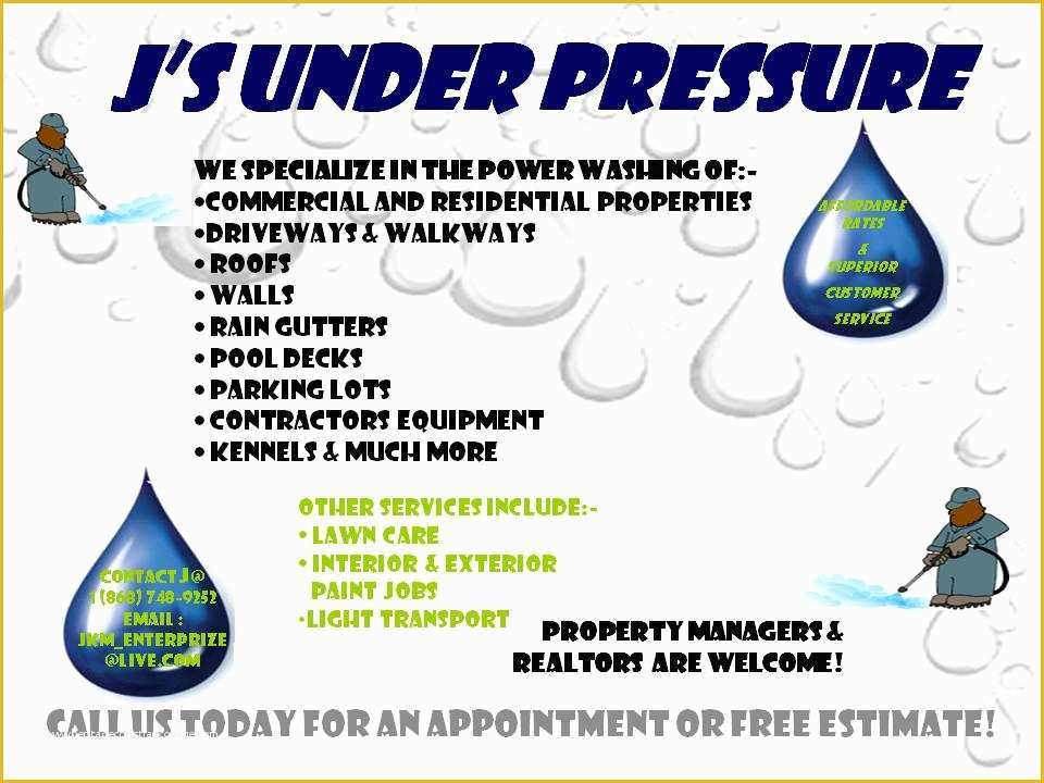 Power Washing Flyer Templates Free Of J S Under Pressure