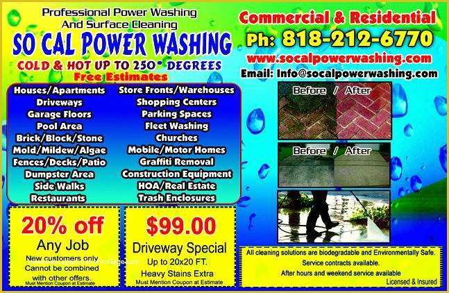 Power Washing Flyer Templates Free Of socalpowerwashing Flyer From so Cal Power Washing In north