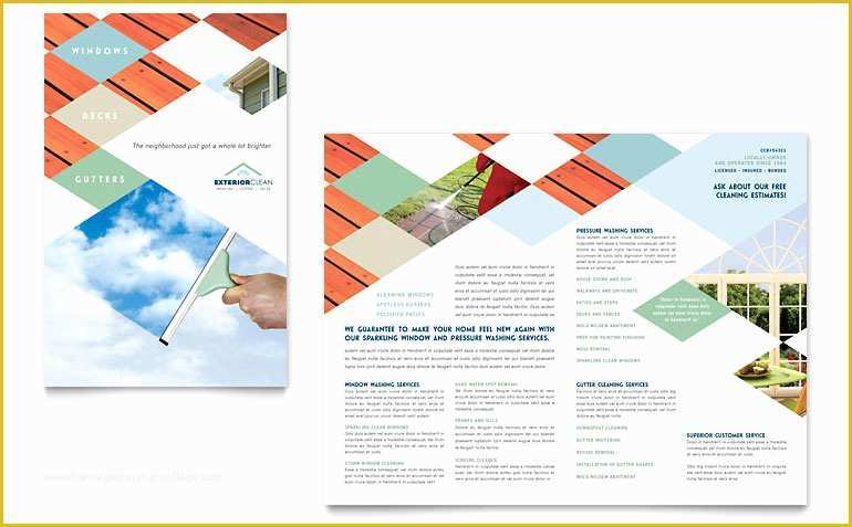 Power Washing Flyer Templates Free Of Window Cleaning &amp; Pressure Washing Brochure Template