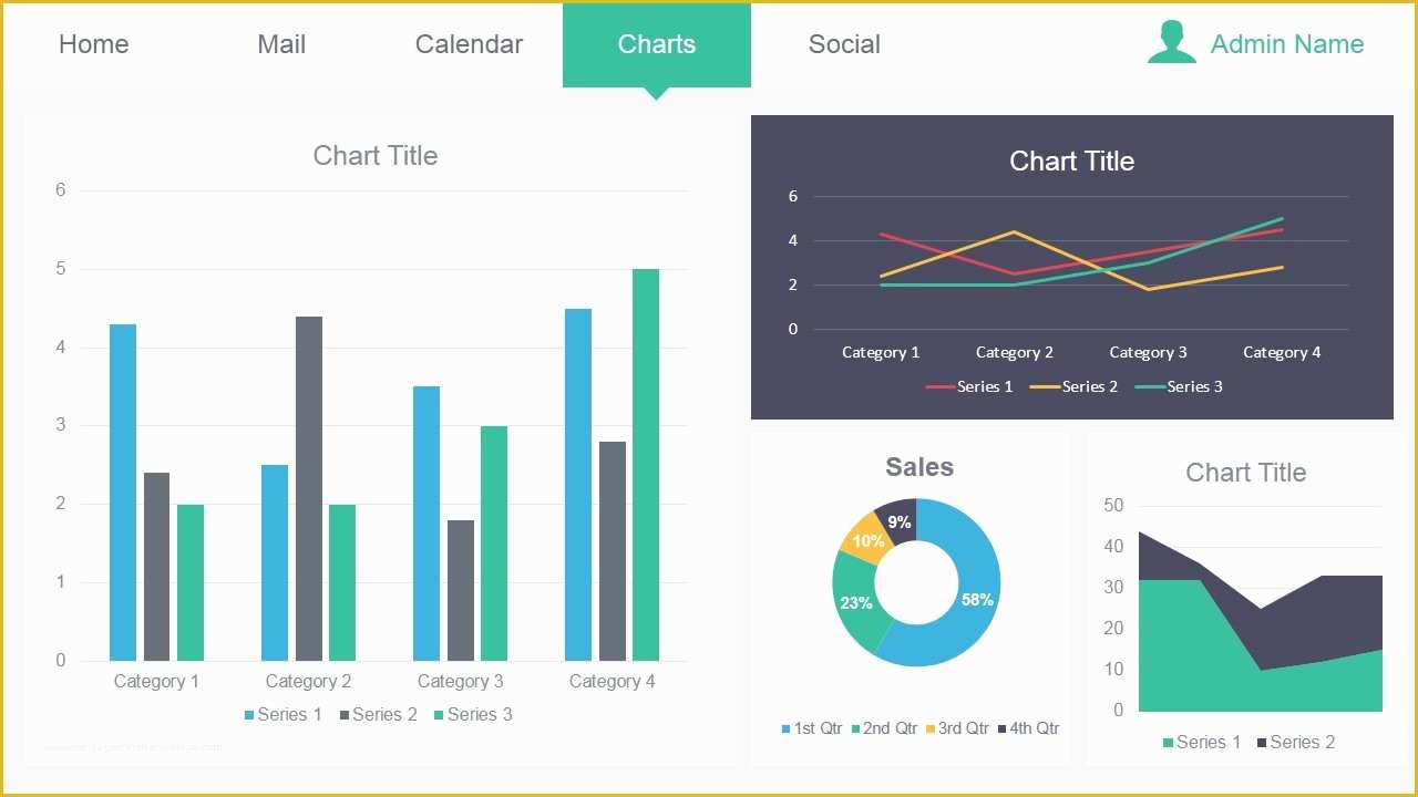 Powerpoint Dashboard Template Free Of Admin Dashboard Powerpoint Template Slidemodel