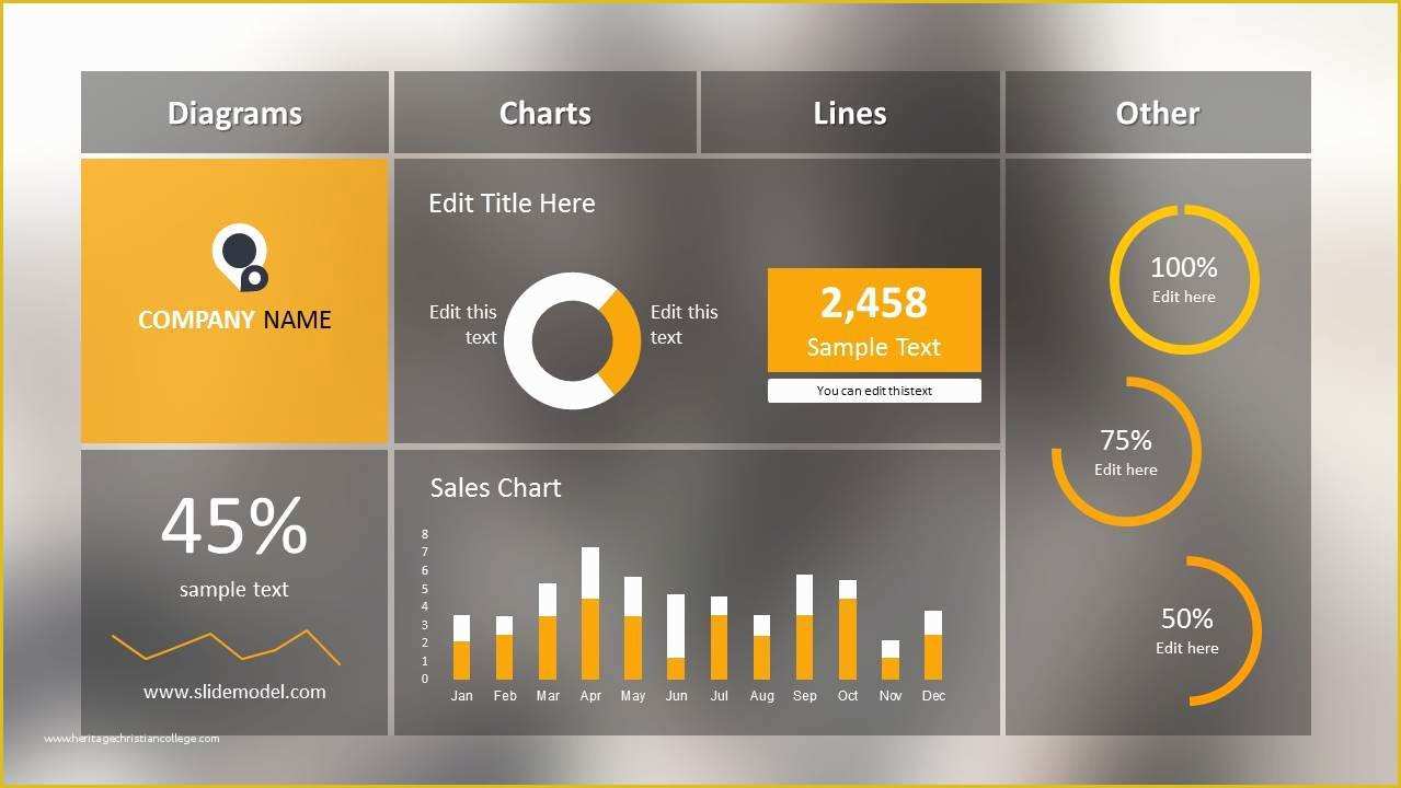 Powerpoint Dashboard Template Free Of Blur Dashboard Slide for Powerpoint Slidemodel